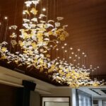Luxury Handmade Glazed Glass Maple Leaf Chandelier - Image 4