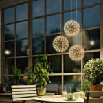 Stainless Steel Luster Sparkle Ball LED Pendant - Image 3