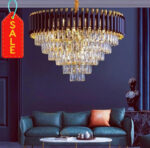 Luxury Golden Crystal Chandelier ( 600mm with 4 Layer Crystals)
