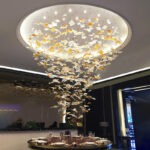 Luxury Handmade Glazed Glass Maple Leaf Chandelier - Image 3