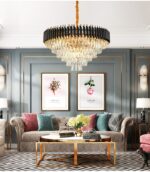 Black & Gold Crystal Chandelier (Size : Diameter 800mm ) - Image 2