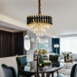Luxury Black & Gold Crystal Chandelier - Image 5