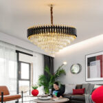 Black & Gold Crystal Chandelier (Size : Diameter 800mm ) - Image 6