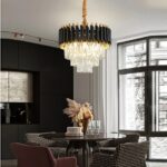 Luxury Black & Gold Crystal Chandelier - Image 3