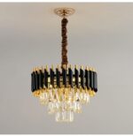 Luxury Black & Gold Crystal Chandelier