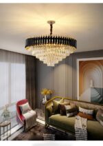 Black & Gold Crystal Chandelier (Size : Diameter 800mm )