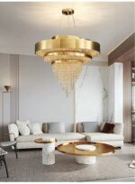 Modern Luxury Luster Gold Crystal Chandelier - Image 3