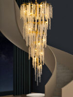 Luxury Gold Luster Tree Branches Crystal Chandelier - Image 3