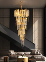 Luxury Gold Luster Tree Branches Crystal Chandelier - Image 4