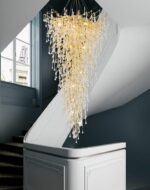 Gold Luster Water Drop Crystal Chandelier - Image 4