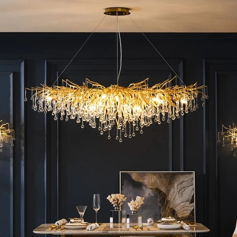 w14 Gold Luster Luxury Water drop Crystal Chandelier - Image 1